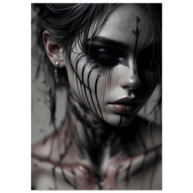 Stille Rebellion – Modern Gothic Frauenporträt | Poster in Galerie-Qualität ZenSaku Studio