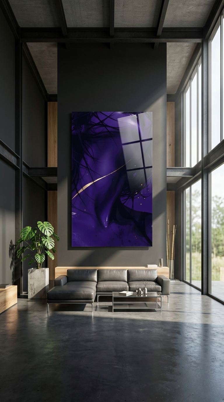 Violette Körperkunst  mit Goldakzent | Acrylglas Fine Art Print ZenSaku Studio