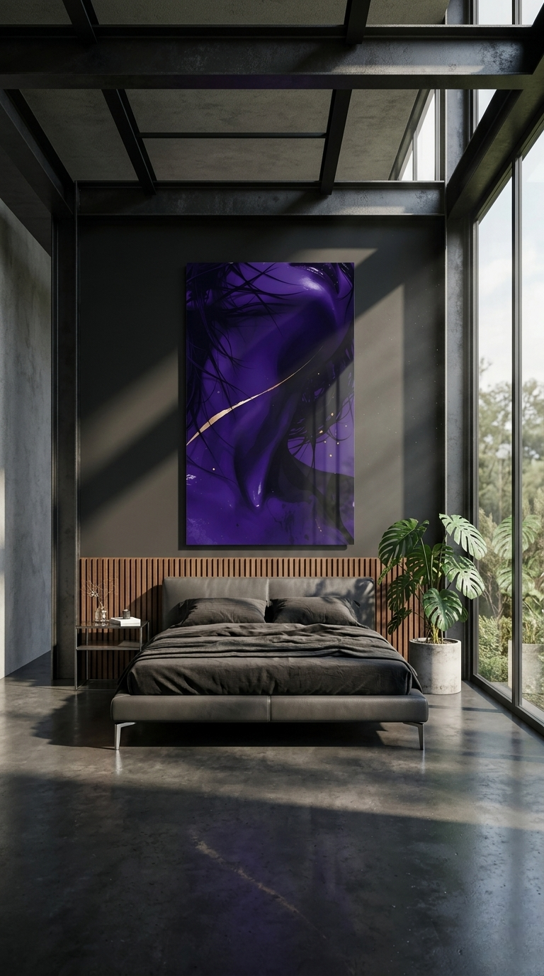 Violette Körperkunst  mit Goldakzent | Acrylglas Fine Art Print ZenSaku Studio