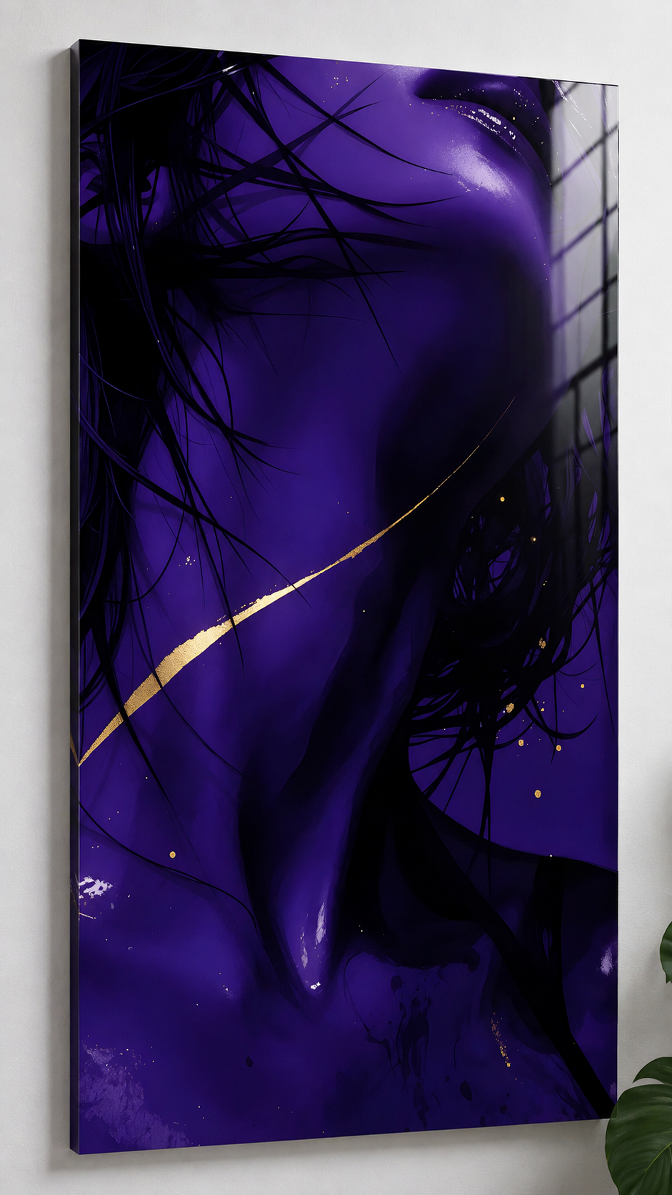 Violette Körperkunst  mit Goldakzent | Acrylglas Fine Art Print ZenSaku Studio