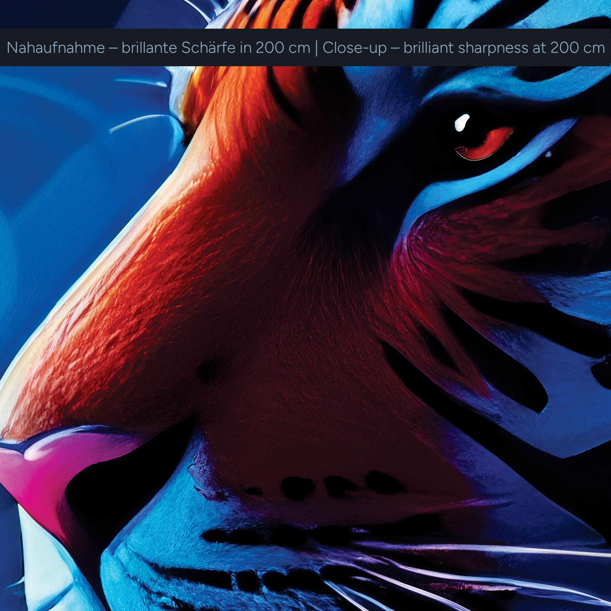 Neon tiger with headphones – acrylic glass wall art for music lovers &amp; modern living
