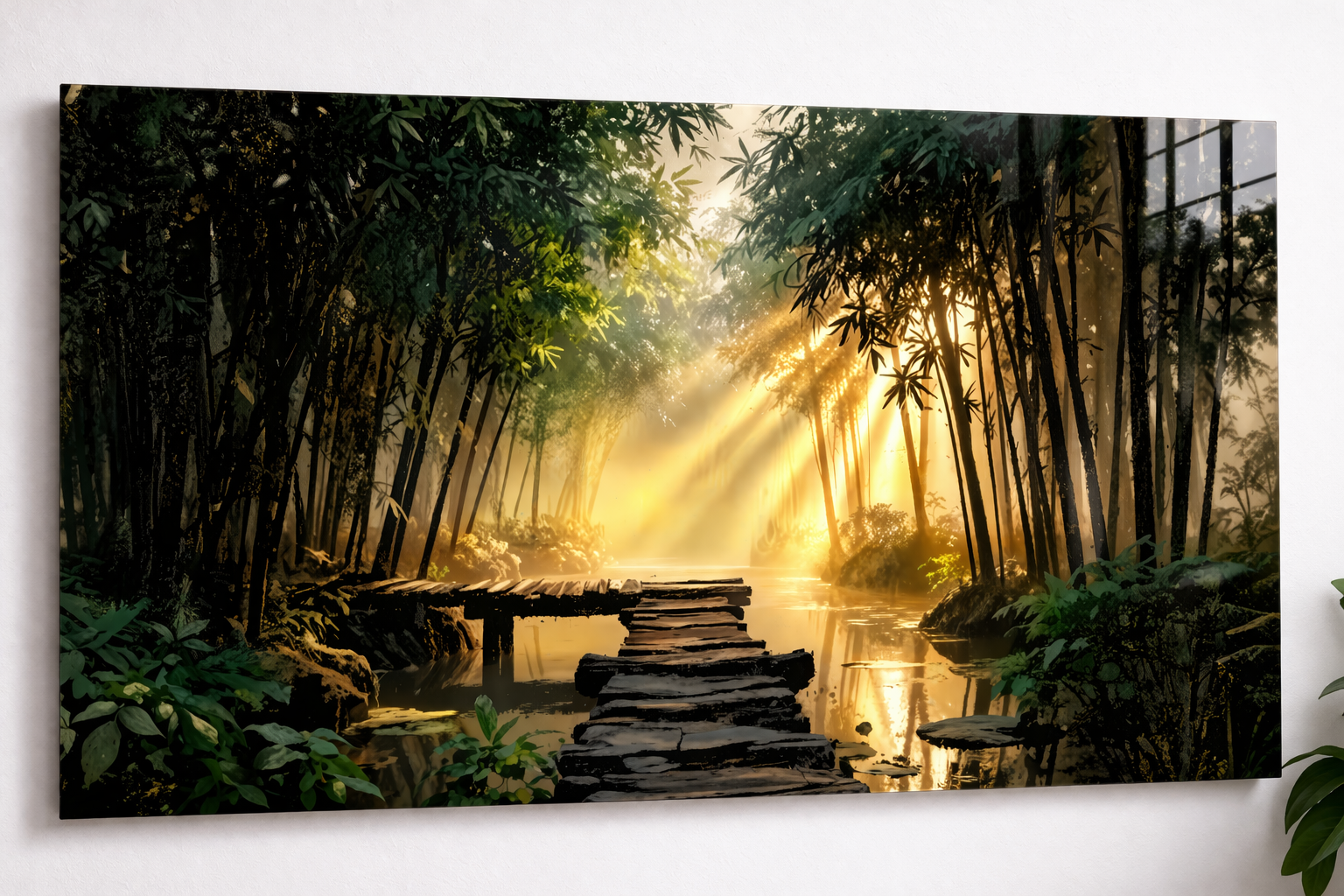Zen Lichtpfad im Bambuswald | Acrylglas Fine Art Print ZenSaku Studio