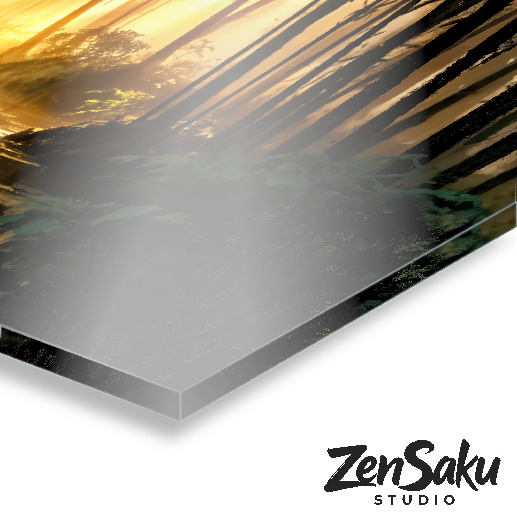 Zen Lichtpfad im Bambuswald | Acrylglas Fine Art Print ZenSaku Studio