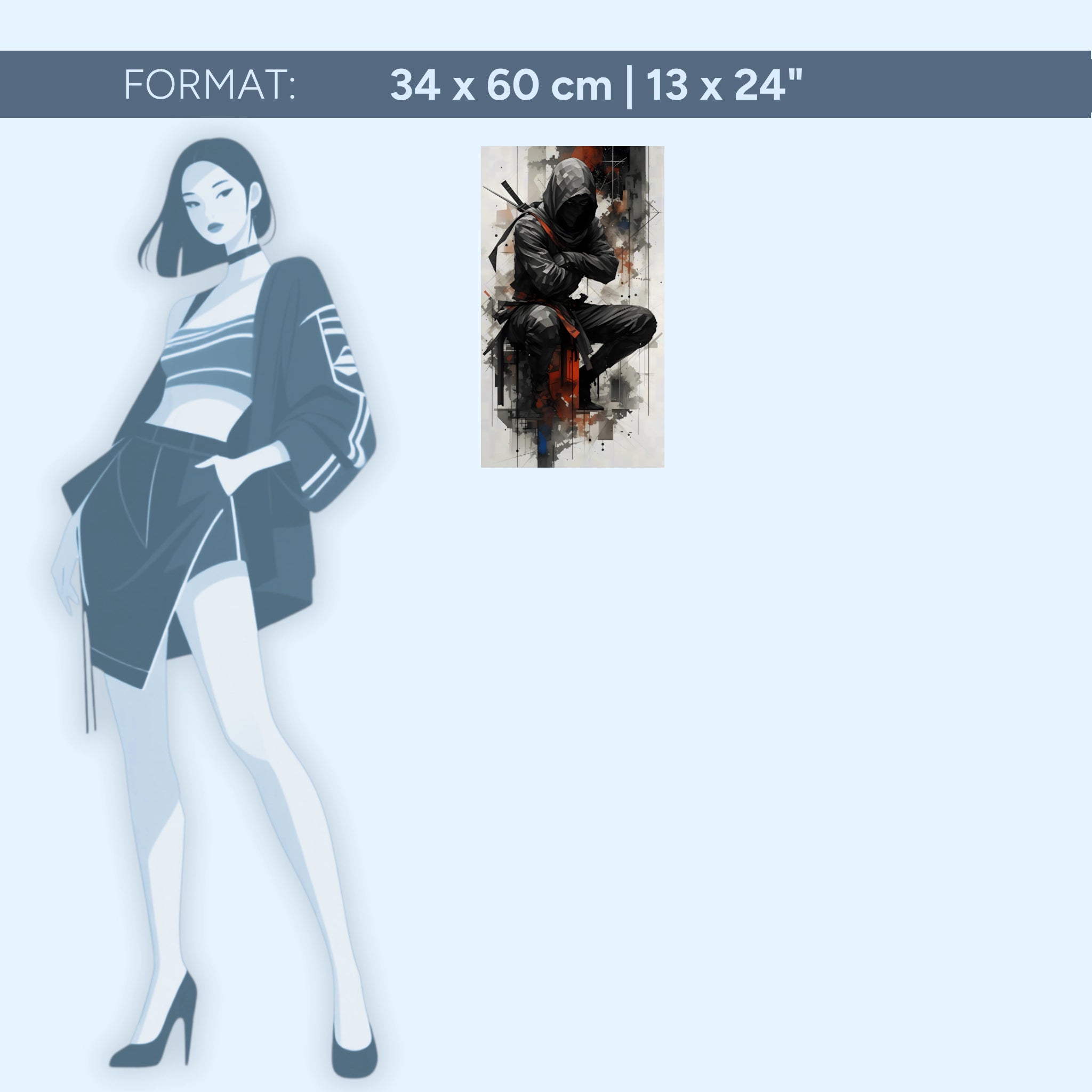 Shadow Warrior – Modern Ninja | Acrylic Glass Wall Art by ZenSaku Studio