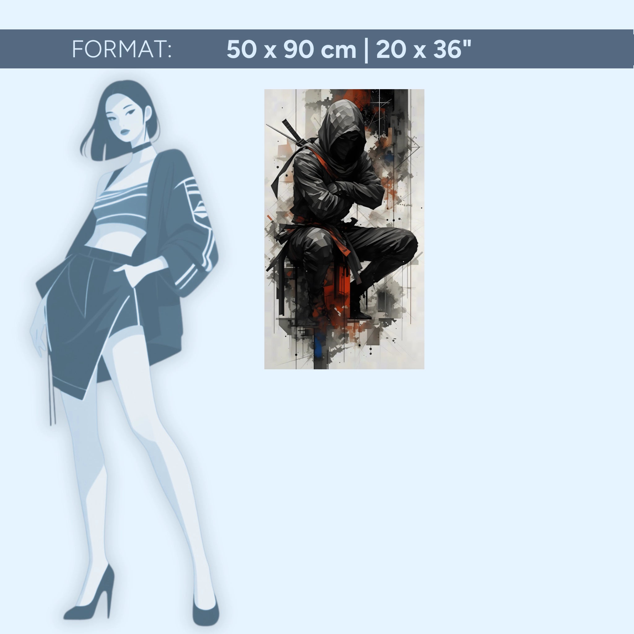 Shadow Warrior – Modern Ninja | Acrylic Glass Wall Art by ZenSaku Studio