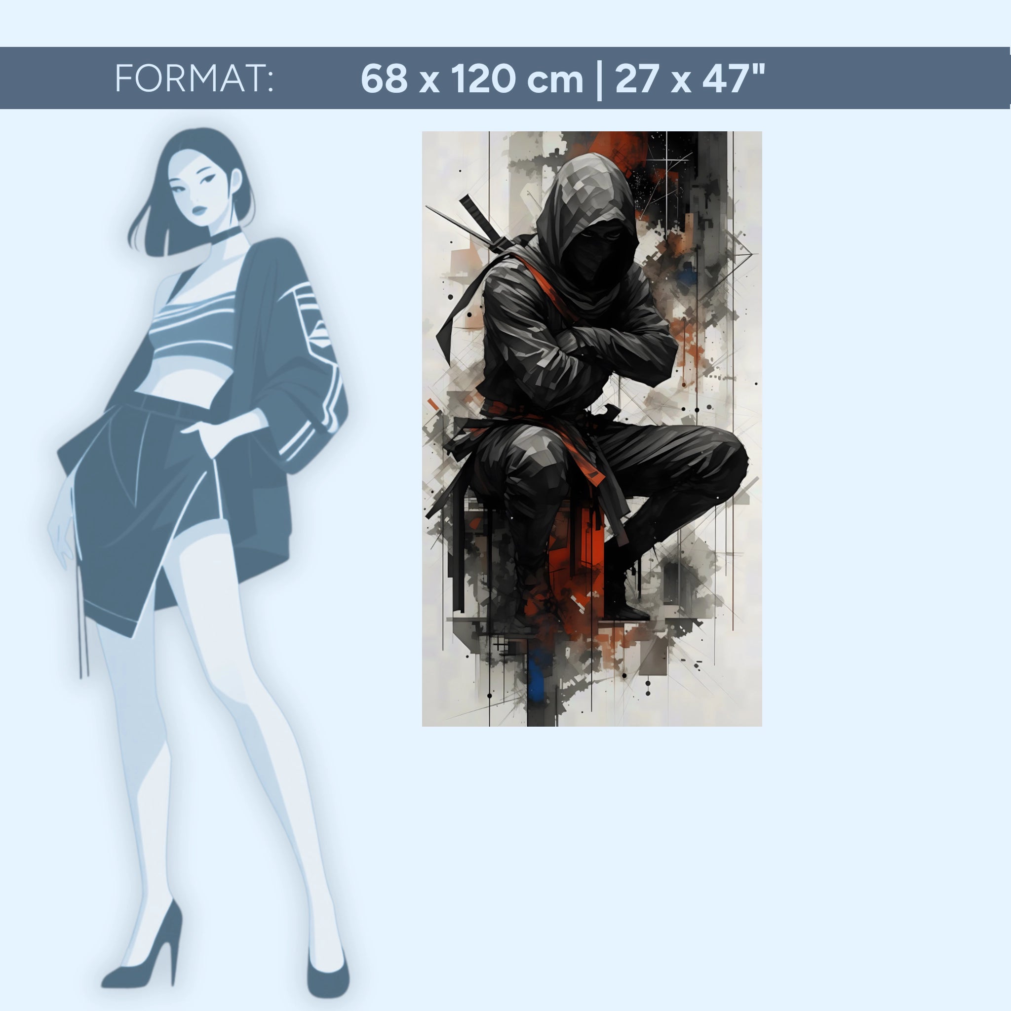 Shadow Warrior – Modern Ninja | Acrylic Glass Wall Art by ZenSaku Studio