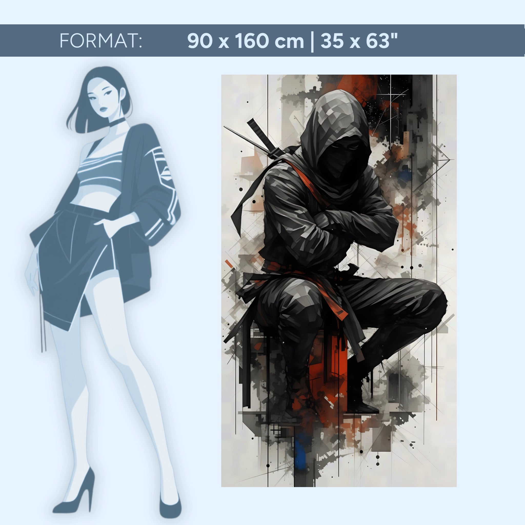 Shadow Warrior – Modern Ninja | Acrylic Glass Wall Art by ZenSaku Studio