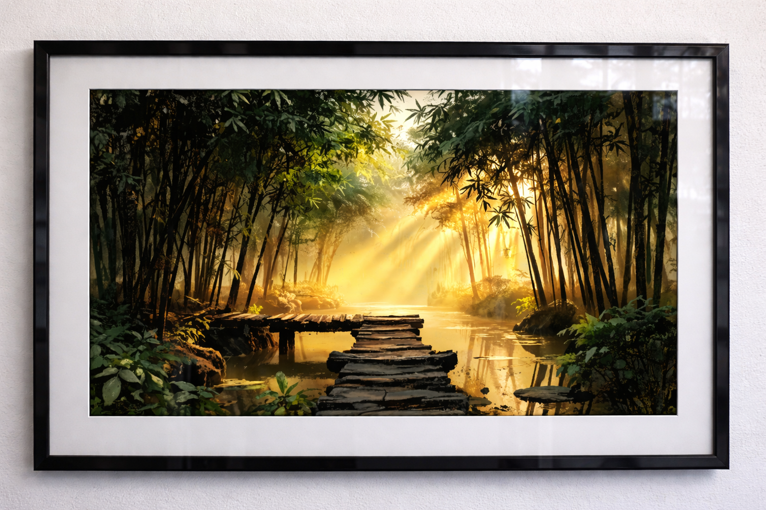 Zen Lichtpfad im Bambuswald | Poster in Galerie-Qualität ZenSaku Studio