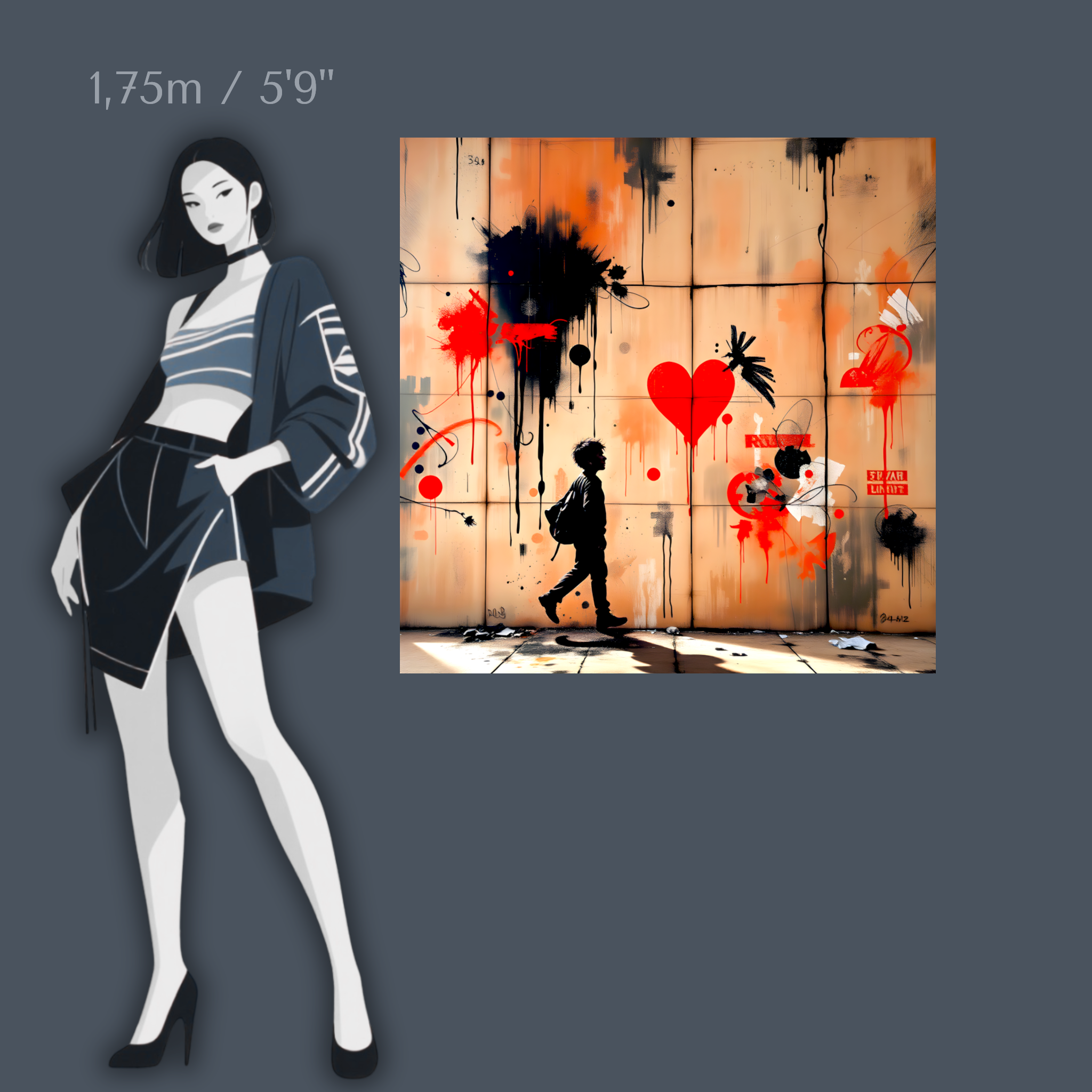 Rebel Hearts - Wandkunst auf Acrylglas von 40 bis 140 cm