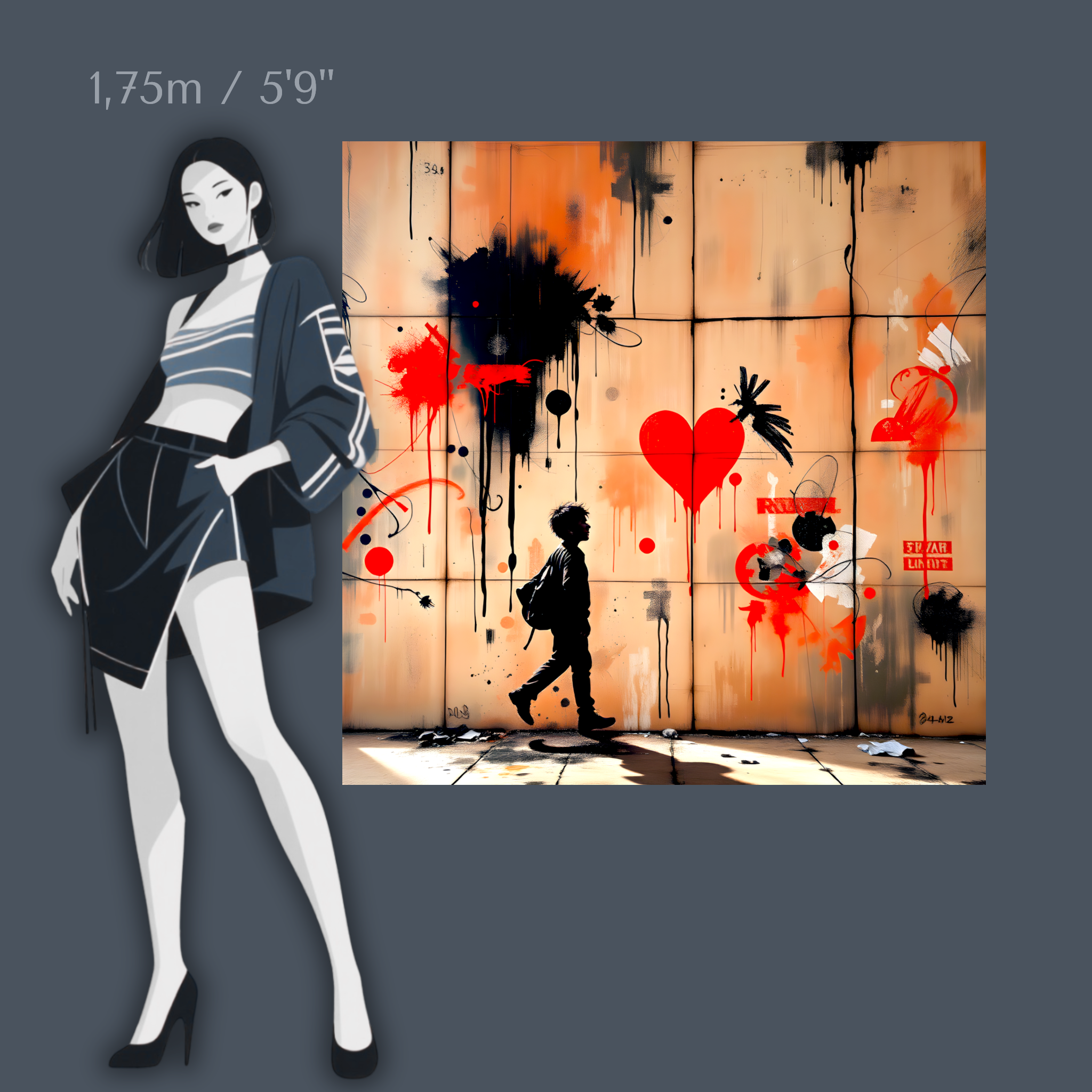 Rebel Hearts - Wandkunst auf Acrylglas von 40 bis 140 cm