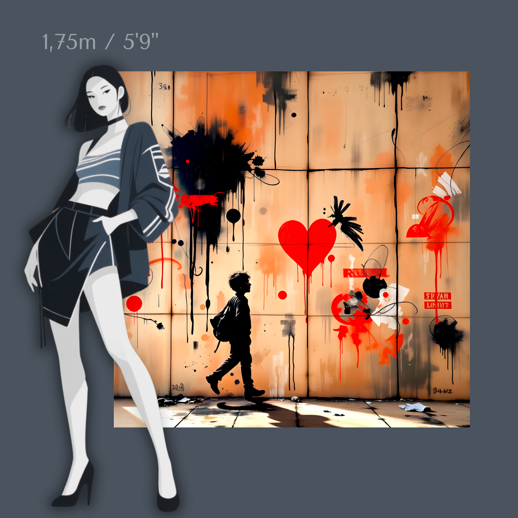Rebel Hearts - Wandkunst auf Acrylglas von 40 bis 140 cm
