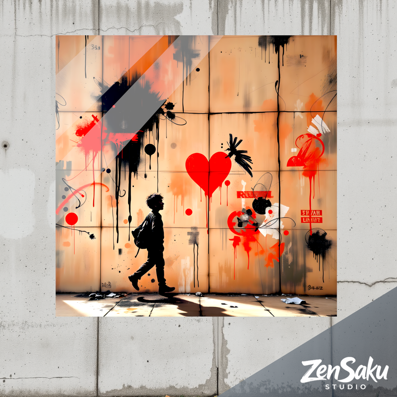 Rebel Hearts - Wandkunst auf Acrylglas von 40 bis 140 cm