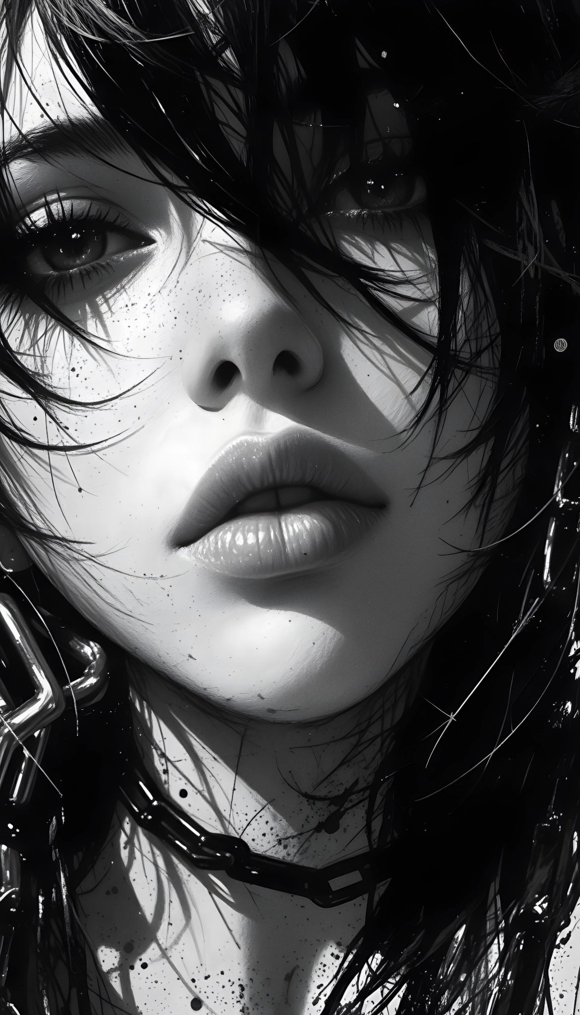 Rebellious Elegance in Black and White | Acrylic Glass Fine Art Print