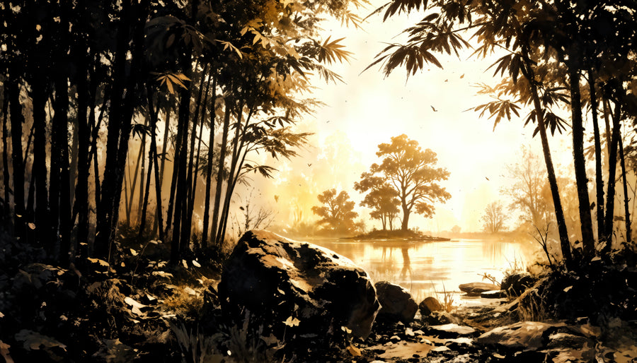 Goldene Stille | Acrylglas Fine Art Print ZenSaku Studio
