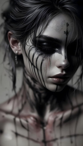 Stille Rebellion – Modern Gothic Frauenporträt | Acrylglas Fine Art Print ZenSaku Studio