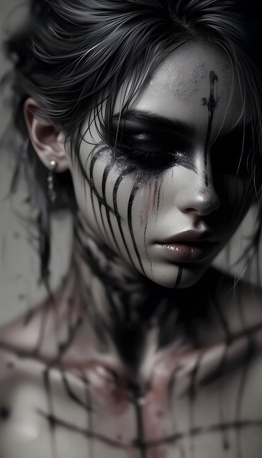 Stille Rebellion – Modern Gothic Frauenporträt | Acrylglas Fine Art Print ZenSaku Studio