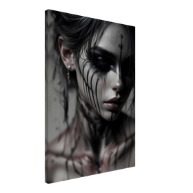 Stille Rebellion – Modern Gothic Frauenporträt | Leinwand für zeitlose Raumwirkung ZenSaku Studio
