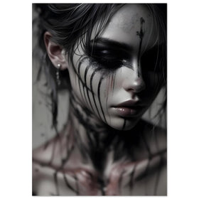 Stille Rebellion – Modern Gothic Frauenporträt | Alu-Dibond: Mit High-End-Finish ZenSaku Studio