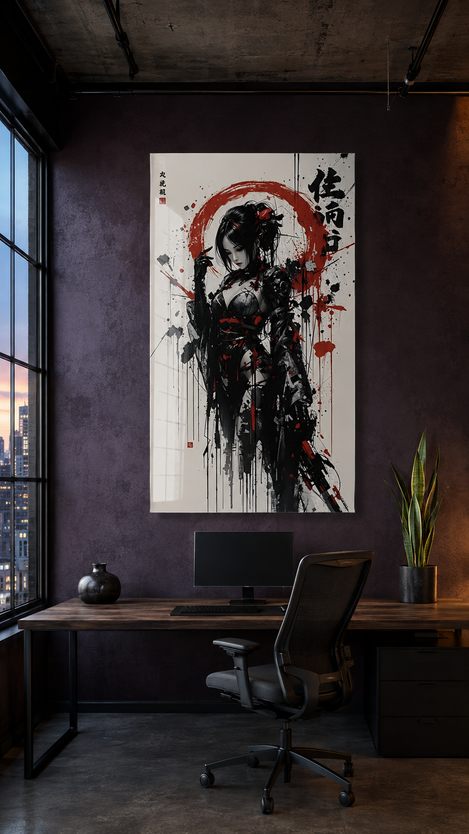 Cyborg Geisha – Acrylglas buero – Gestaltungsbeispiel