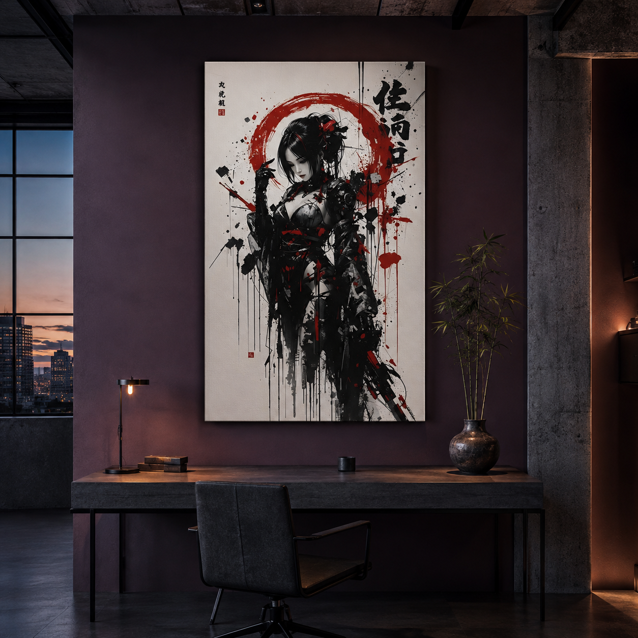 Cyborg Geisha – Leinwand buero – Gestaltungsbeispiel