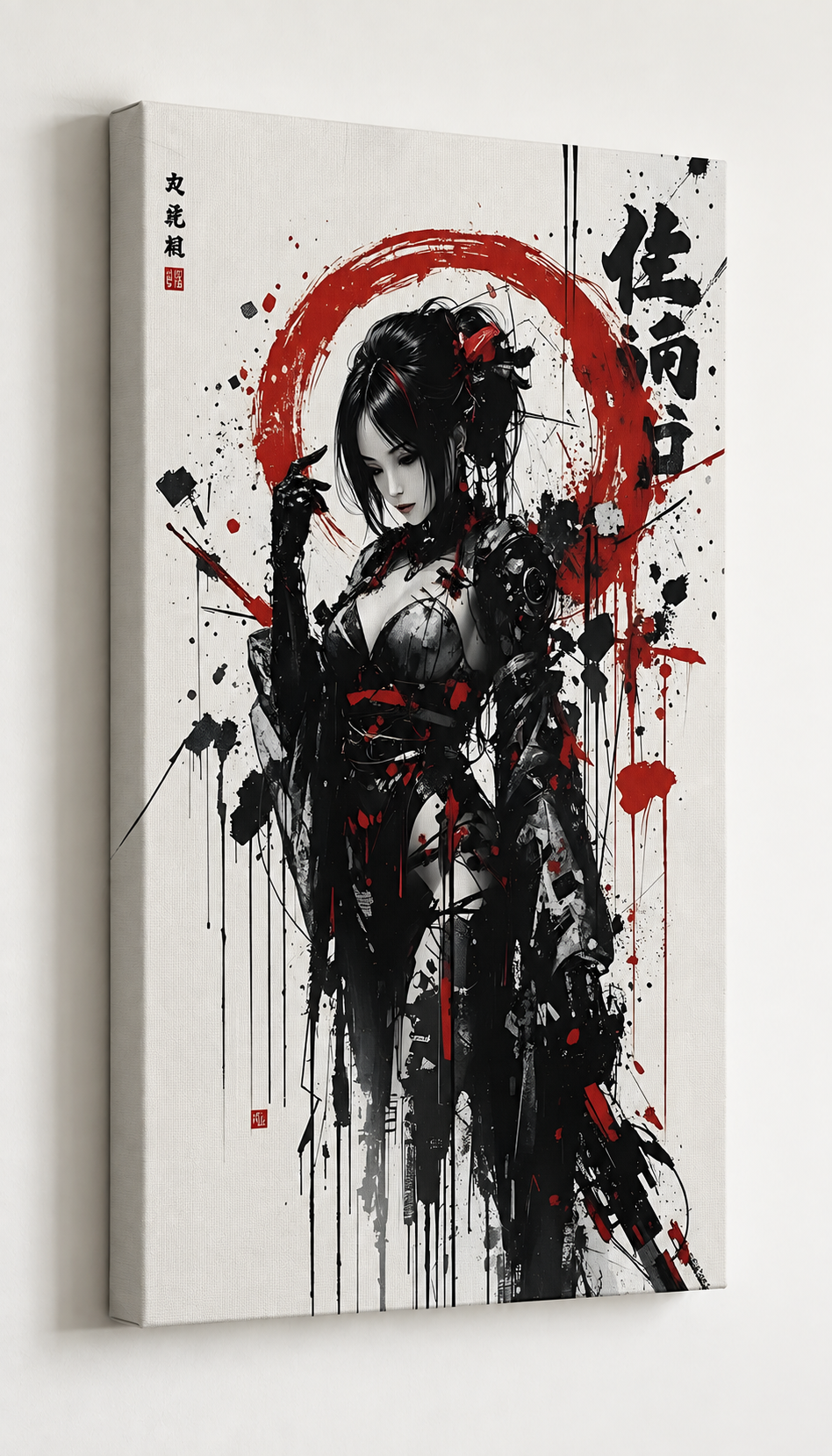 Cyborg Geisha – Leinwand produkt – Gestaltungsbeispiel