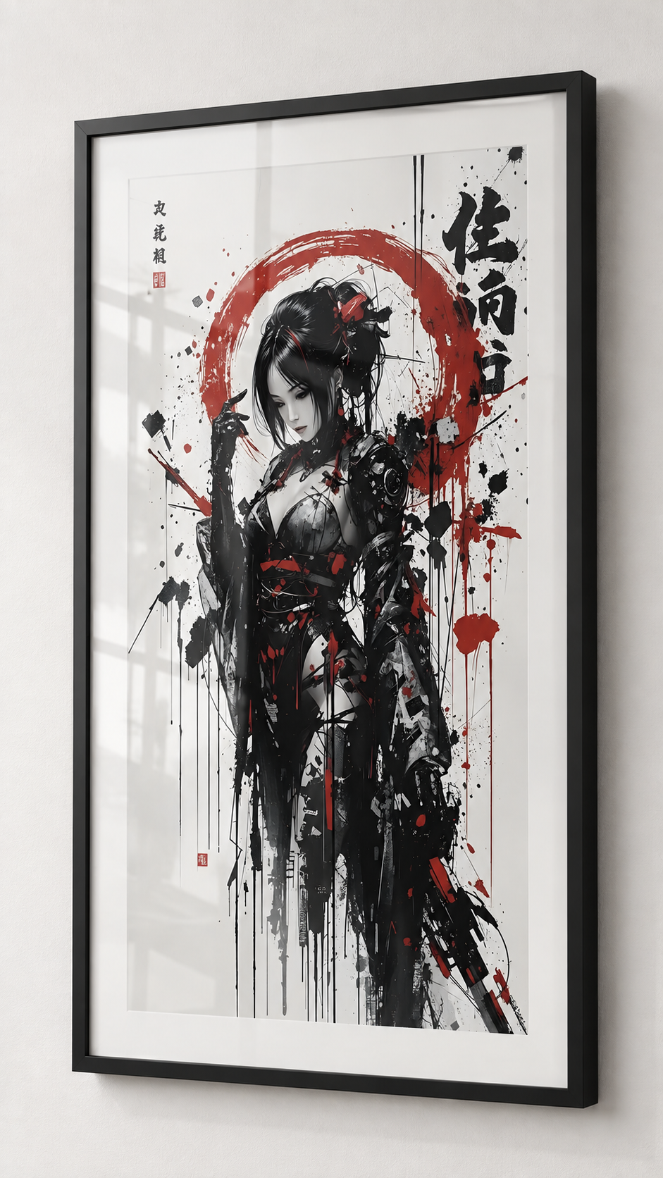 Cyborg Geisha – Poster produkt – Rahmen und Einrichtung als Gestaltungsbeispiel
