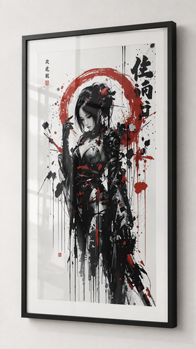 Cyborg Geisha – Japanische Cyberpunk-Kunst | Poster in Galerie-Qualität ZenSaku Studio