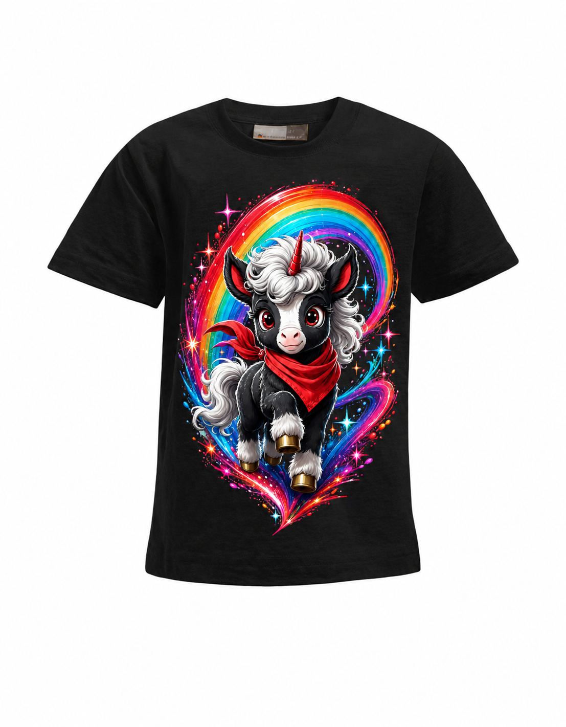 Fiona Einhorn Kinder-T-Shirt in Schwarz – Produktansicht