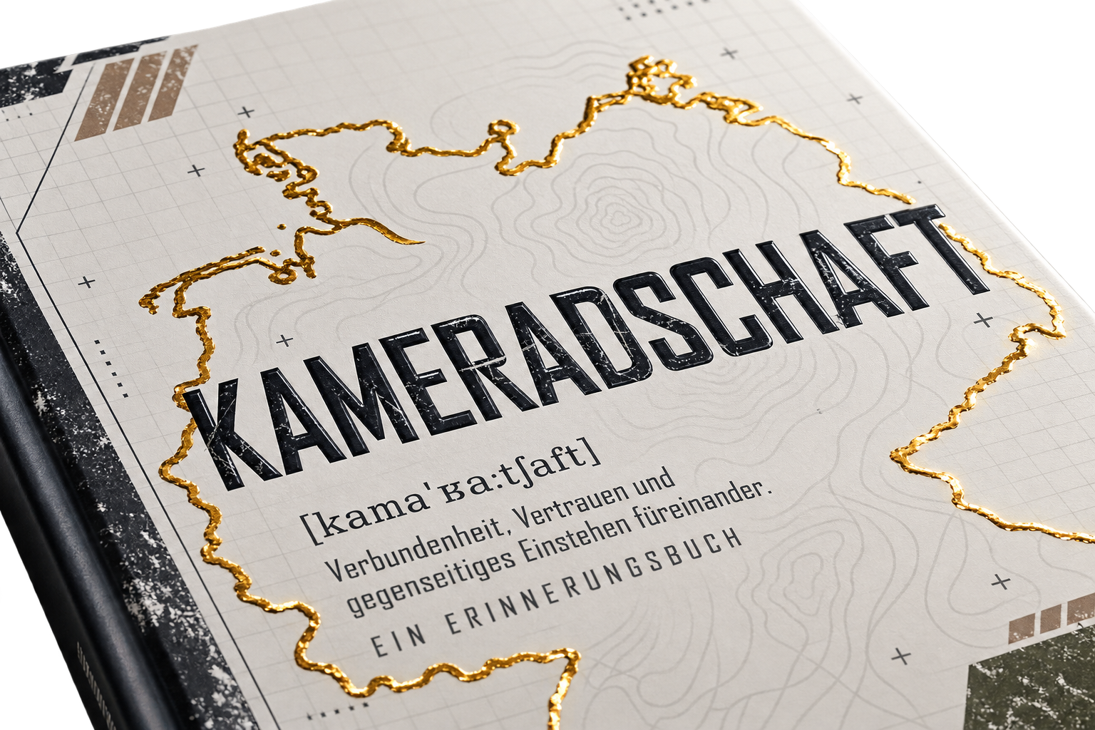 Kameradschaft Erinnerungsbuch Hardcover mit goldener Deutschlandkontur
