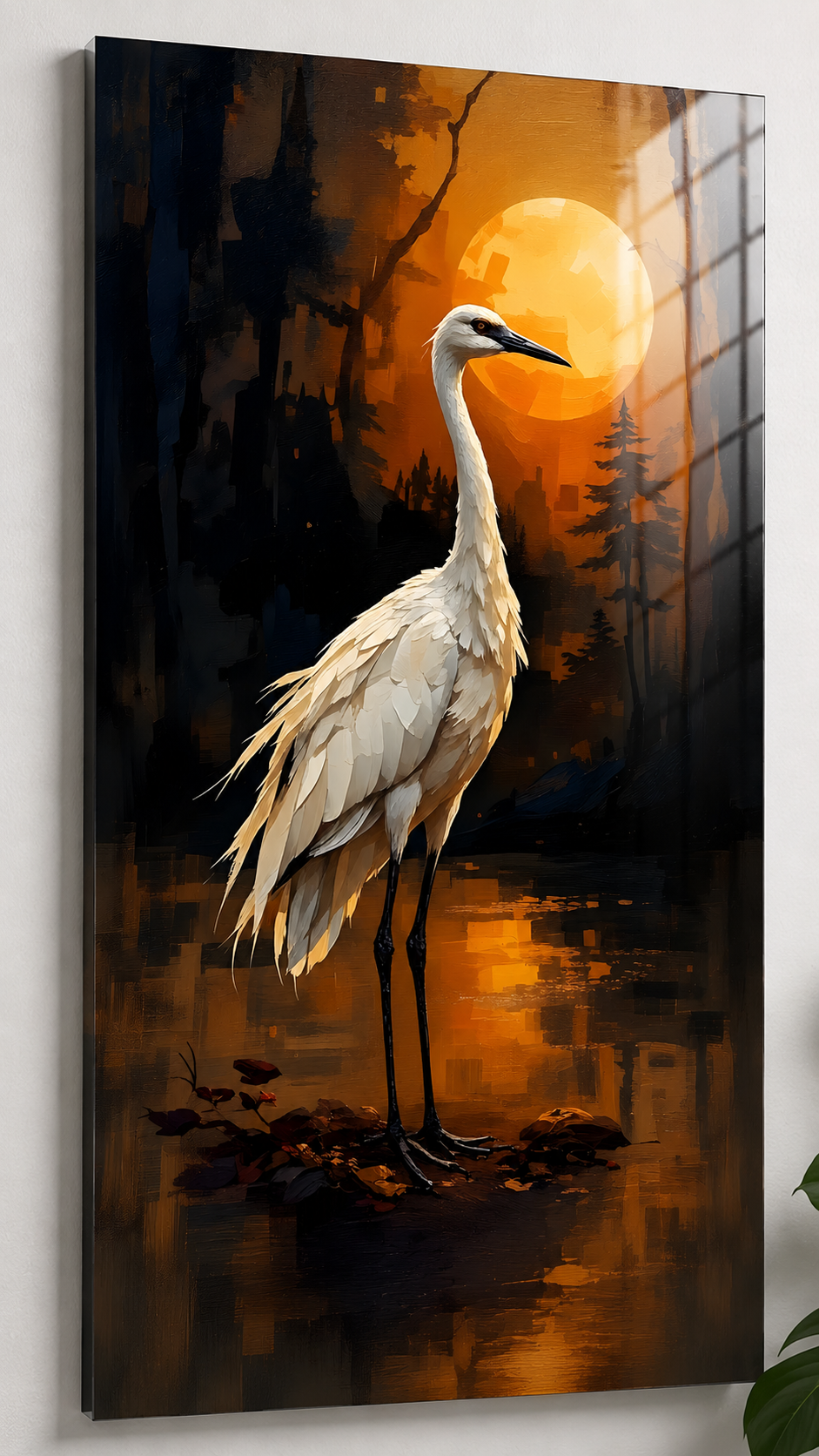 Kranich im Abendlicht | Acrylglas Fine Art Print ZenSaku Studio