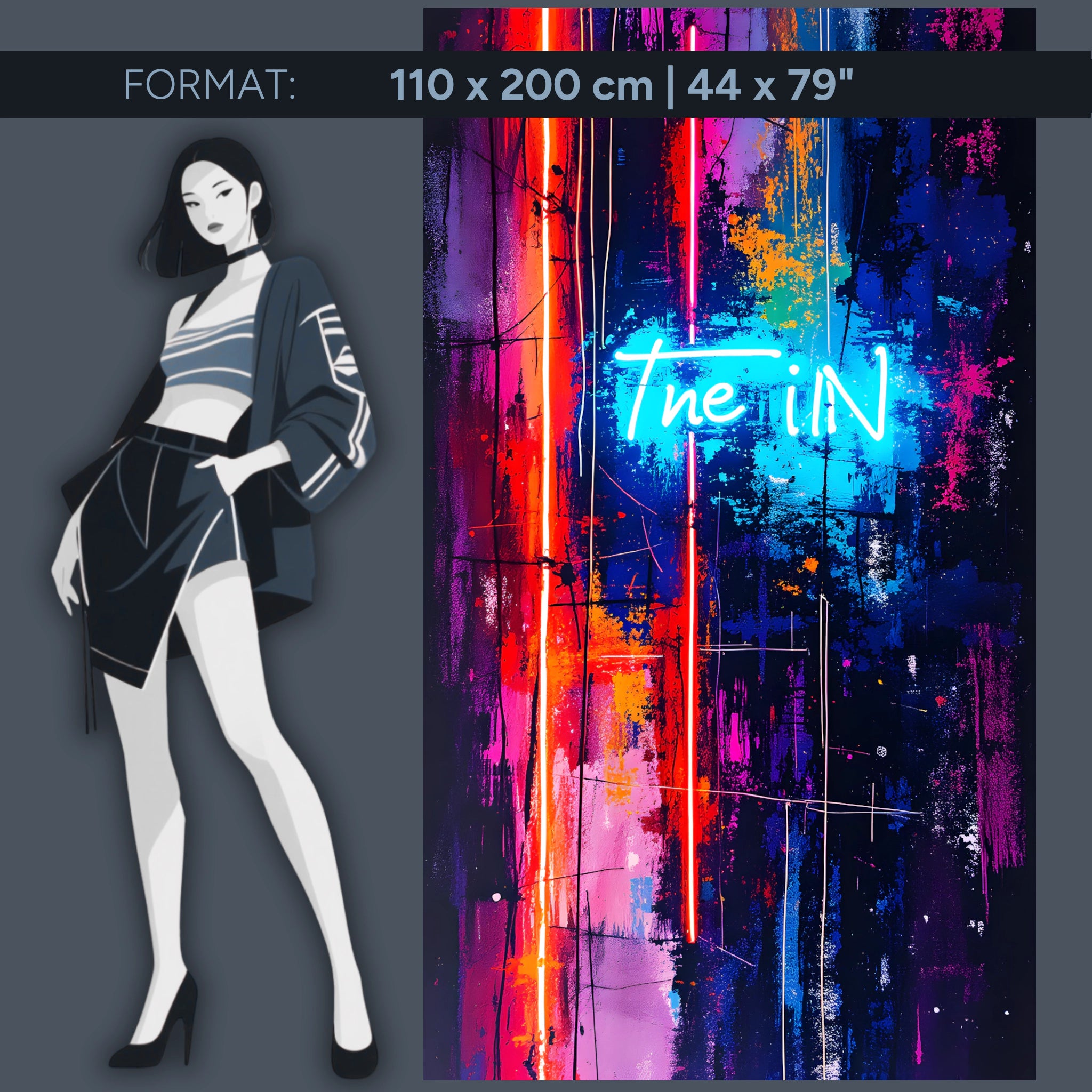 Neon Explosion – Abstract acrylic glass wall art with light &amp; color