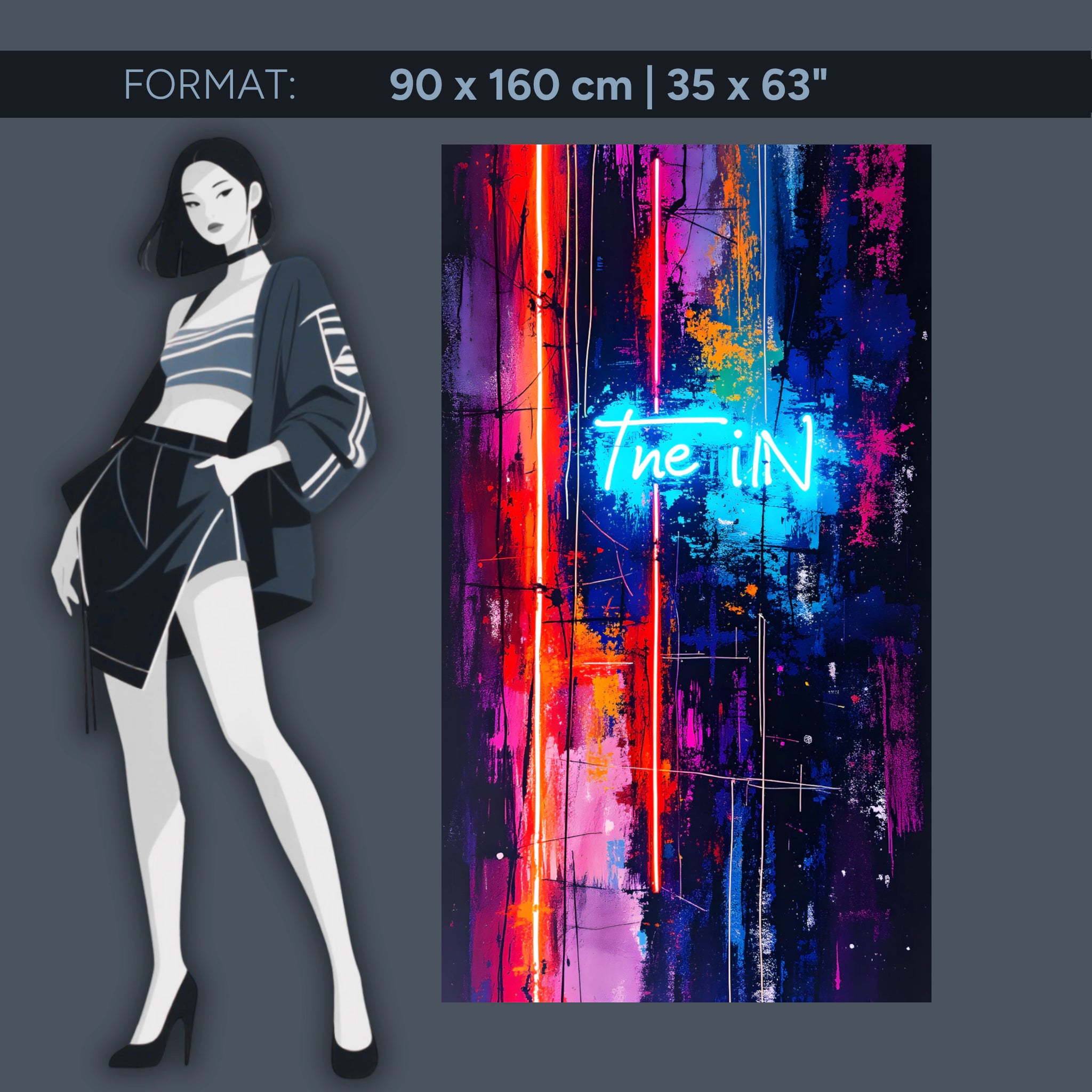 Neon Explosion – Abstract acrylic glass wall art with light &amp; color