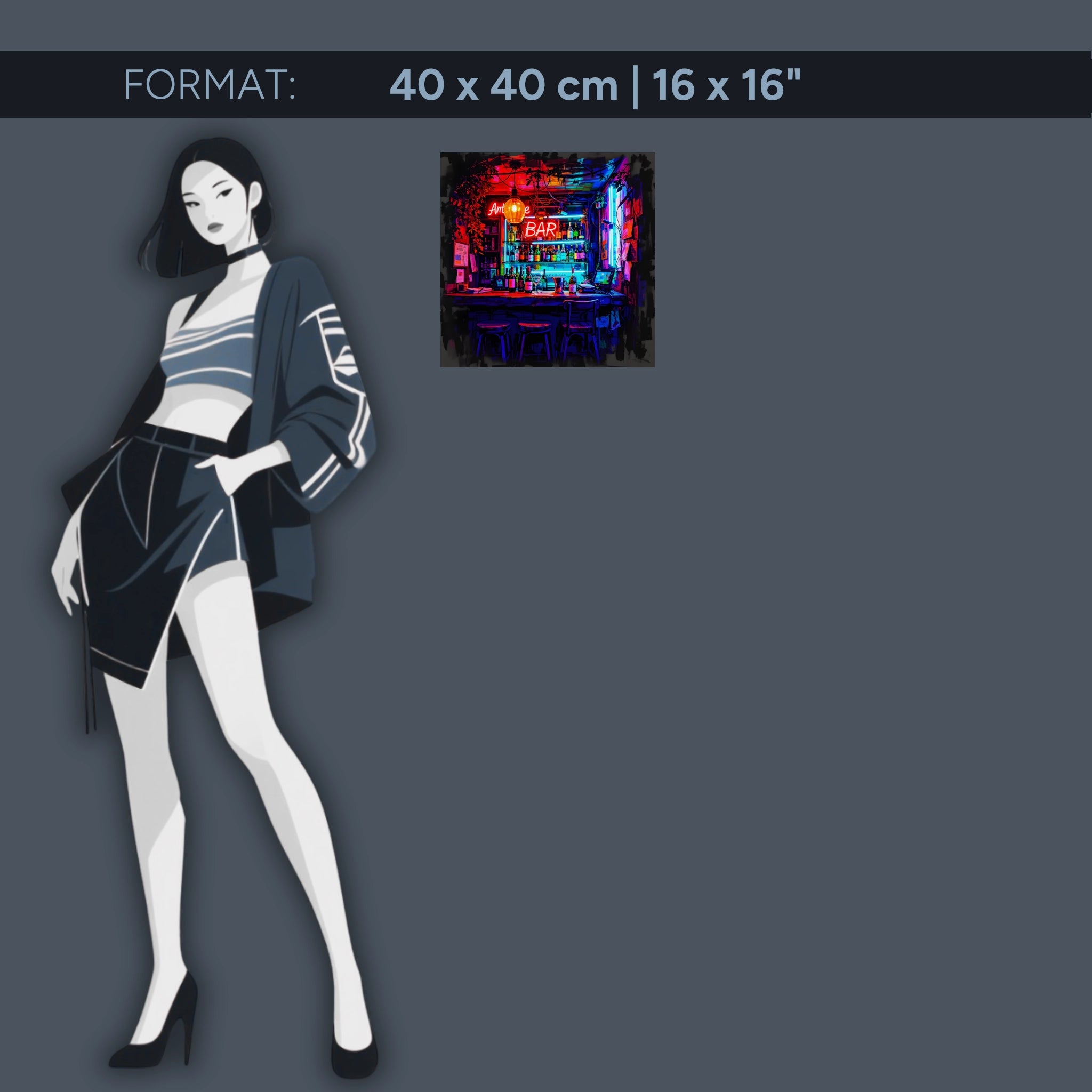 Neon Bar – Acrylic glass picture with retro nightlife flair