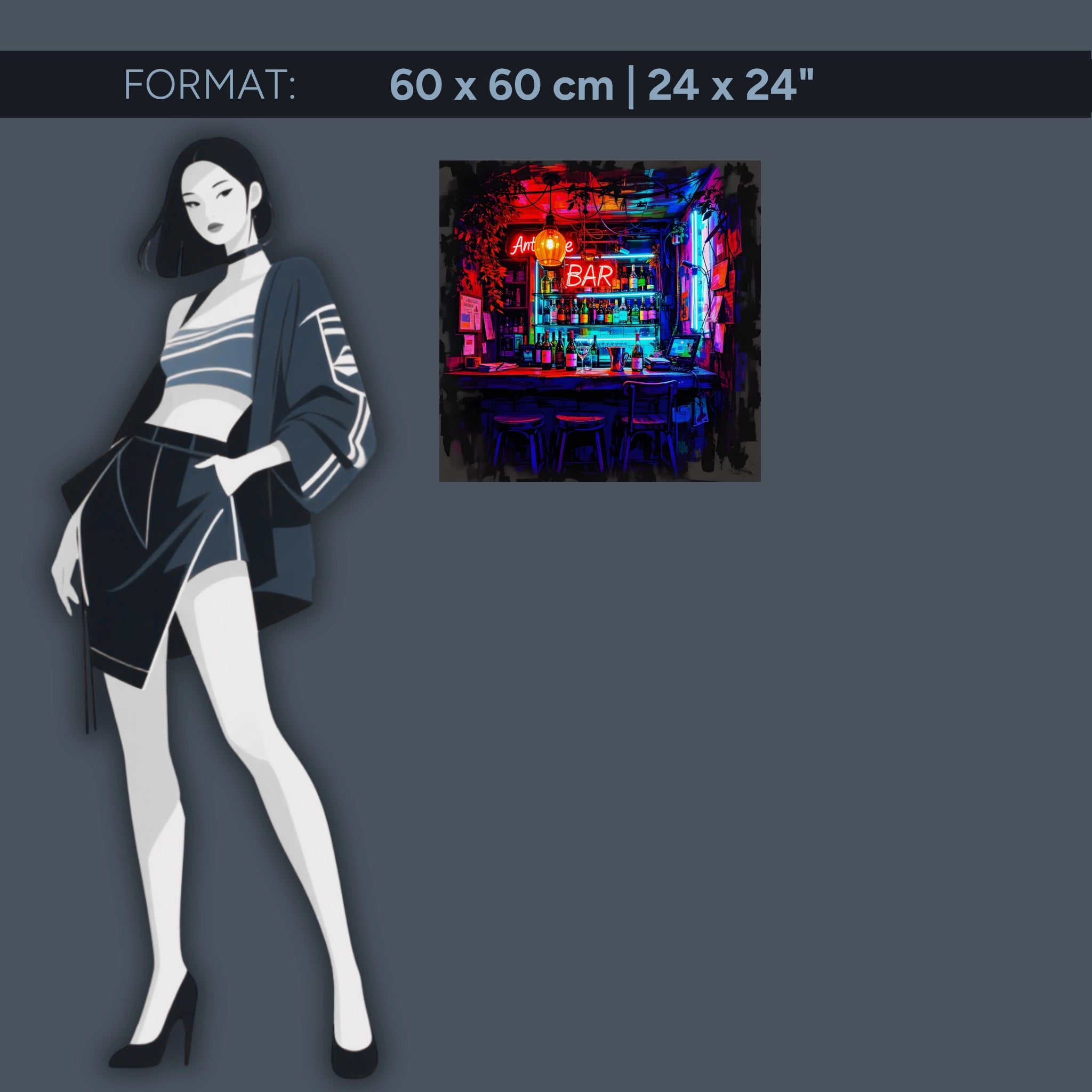 Neon Bar – Acrylic glass picture with retro nightlife flair