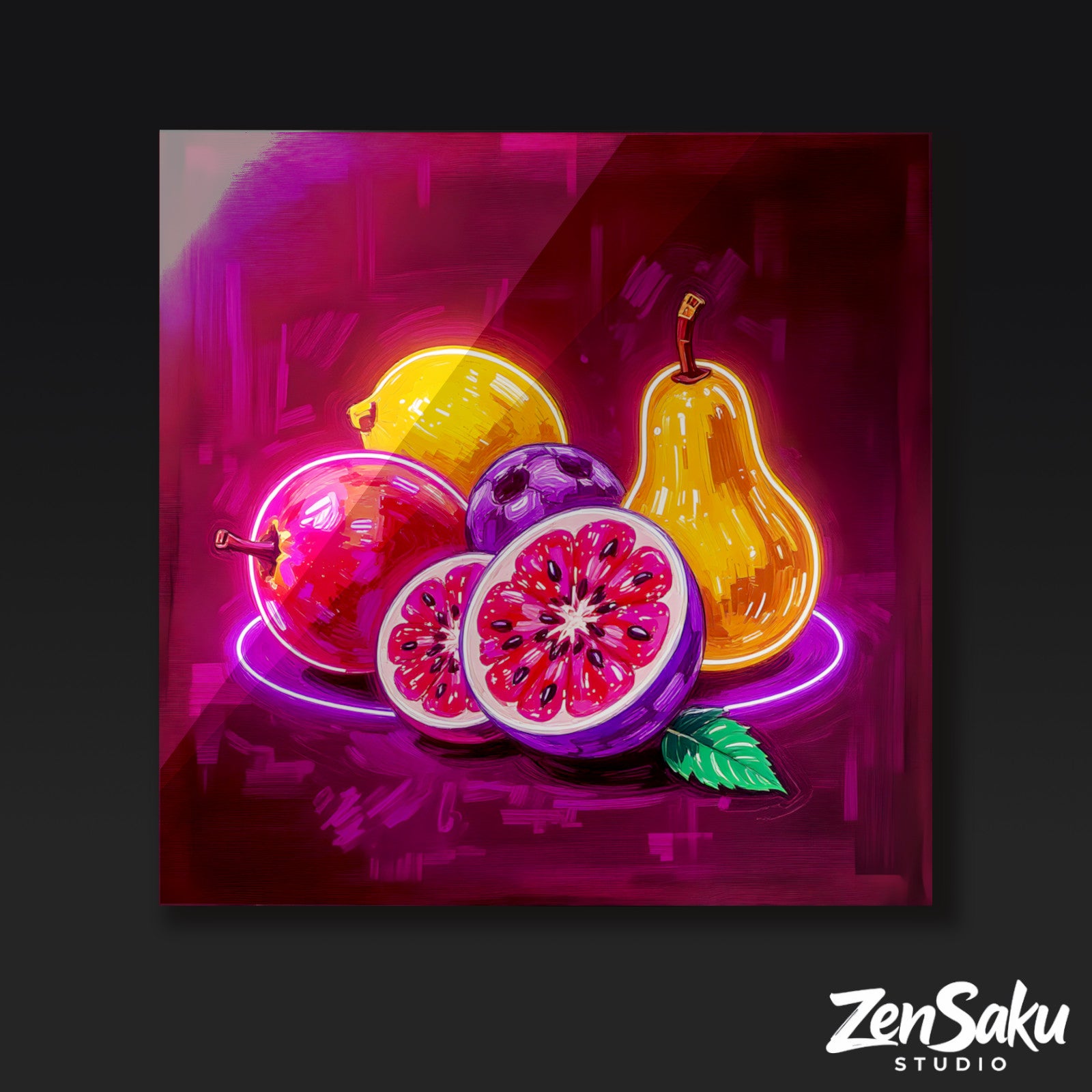 Neon Fruits - Wall art on acrylic glass from 40 to 140 cm