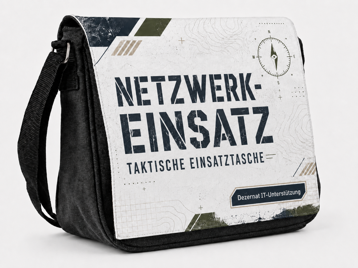 Personalisierte Bundeswehr Umhängetasche Netzwerk-Einsatz – Produktansicht