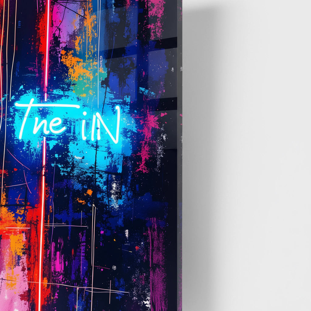 Neon Explosion – Abstract acrylic glass wall art with light &amp; color