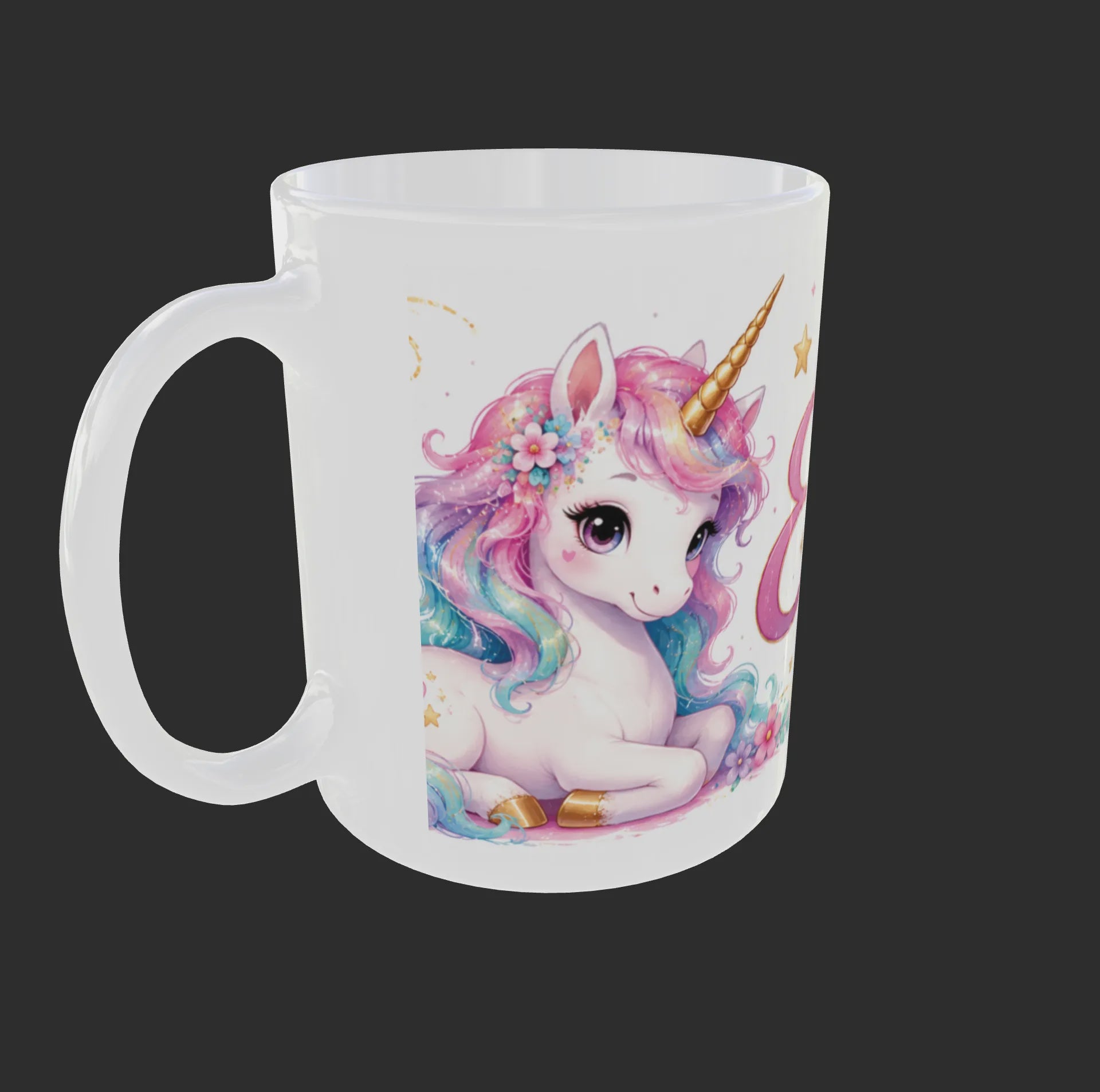 Keramiktasse „Einhorn & Kätzchen“ mit Wunschname