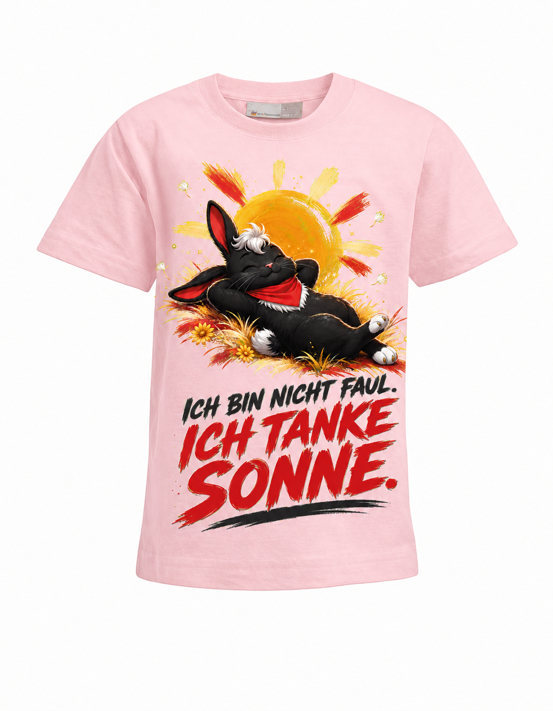 Sonne tanken Hase Kinder-T-Shirt in Hellrosa – Produktansicht