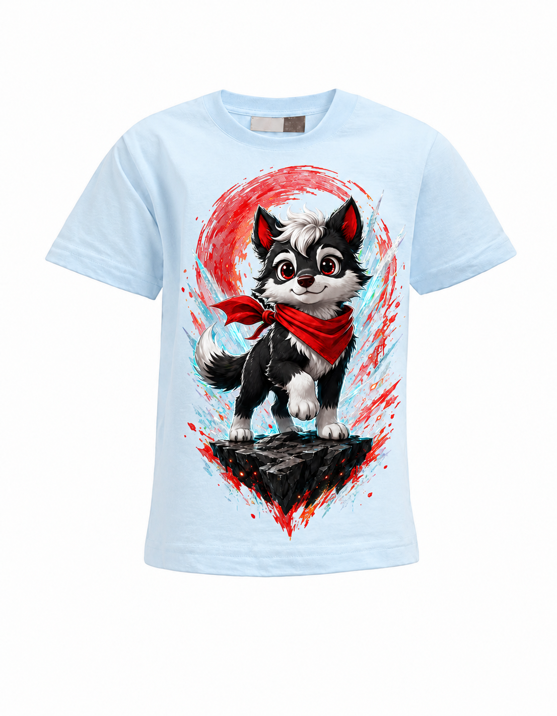 Wolf Mut Kinder-T-Shirt in Hellblau