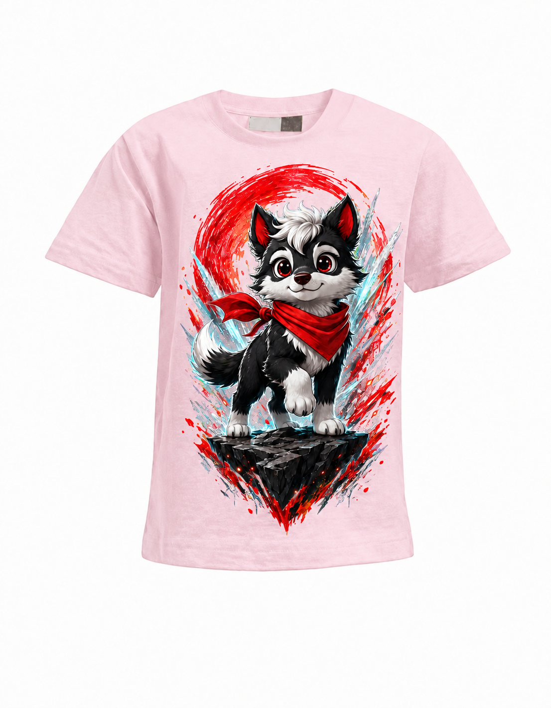 Wolf Mut Kinder-T-Shirt in Hellrosa
